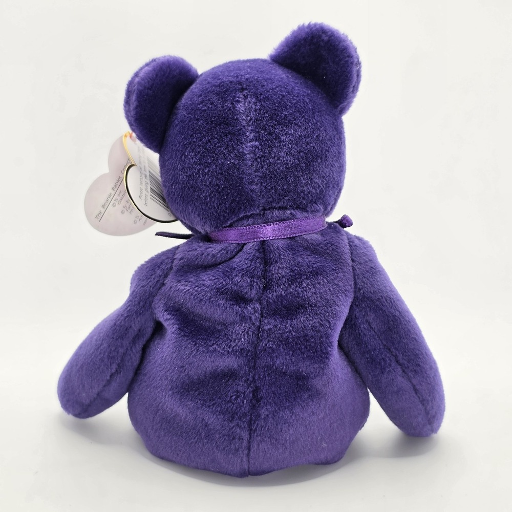 Ty Beanie Baby Princess Diana Bear 1997 Retired Purple Teddy Bear PE Pellets - Picture 5 of 15